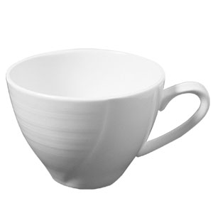 Vertex Latte Cup & Saucer, Bowl Shape, 12oz - White
